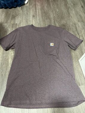 Carhartt Heather Plum Pocket Tee - Crew Neck Short Sleeve